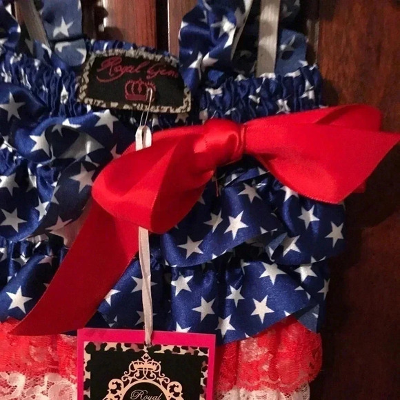 ROYAL GEM PATRIOTIC ROMPER SIZE SMALL **GET READY FOR HOLIDAY DAY PICS** - Picture 2 of 7